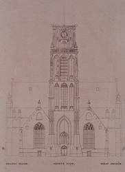 XVIII-58 Voorgevel en toren van de Grote Kerk.