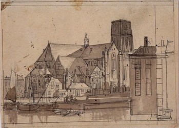 XVIII-71 Grote Kerk vanaf de Binnenrotte.