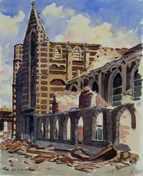 XVIII-82-04-4 Grote Kerk oftewel Sint Laurenskerk na het bombardement.