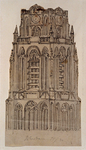 XVIII-90 Bovenste stuk van de toren van de Grote Kerk.
