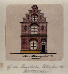 XXV-289-1 Voorgevel van een huis aan de noordzijde van het Haringvliet, op de hoek van de Hooimarkt, bij de Engelse ...