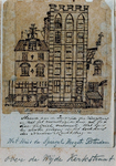 XXV-333-2 Detail van het huis Engelenburg in 1770 op de Hoogstraat.2 tekeningen op één karton: XXV 333-1 en -2