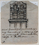 XXV-406 Voorgevel van een huis in de Sint Laurensstraat.4 tekeningen op één karton: XXV 406, XXV 409, XXV 575 en XXV 616.