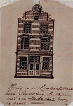 XXV-435-2 Voorgevel van het huis, de Gouden Voet in de Lombardstraat nummer 72.2 tekeningen op één karton: XXV 435-1 en -2.