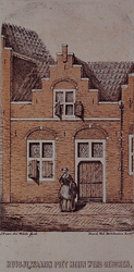 XXV-527-2 Voorgevel van het huisje in de Piet Heynstraat waar Piet Heyn werd geboren.