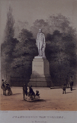 XXVI-22 Gezicht op het standbeeld van H. Tollens bij het Park.