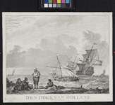 XXVIII-10-01 Gezicht op de Brielse Maas met schepen tussen de Hoek van Holland en Den Briel.