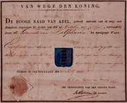 XXXI-140-04-1 Wapendiploma van de Gemeente Delfshaven uitgegeven door de Hoge Raad van Adel.