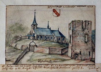 XXXI-162-01-00-01 Kerk en ruïne van het kasteel te Hillegersberg.