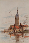 XXXI-456 Gezicht op de Nederlandse Hervormde Kerk aan de Delftse Schie te Overschie, uit het zuidwesten.Kerk te ...