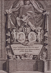XXXI-577 Ontwerp voor een graftombe voor de graaf van Portland, de heer van Rhoon in de Nederlandse Hervormde Kerk te Rhoon.