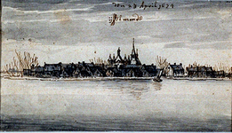XXXI-616 IJsselmonde vanaf de Nieuwe Maas IJsselmonde den 23 April 1674 .