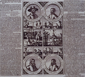 XXXIII-11 Afbeelding en beschrijving van de terechtstelling van de Bleiswijkse predikant Hendrick Slatius en drie anderen.