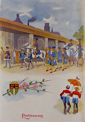 XXXIII-159 31 augustus - 6 september 1898Een groep uit de optocht van de Kroningsfeest bij het Westnieuwland.