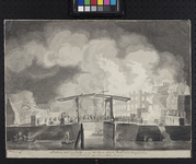 XXXIII-29-1 11 maart 1779, Gezicht op het gebouwencomplex tijdens de brand in de Pottebakkerssteeg