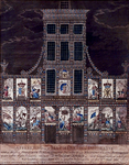 XXXIII-41-01 8 maart 1788Verjaardag van stadhouder Willem V. Illuminatie van en decoraties aan het huis van de Oprechte ...