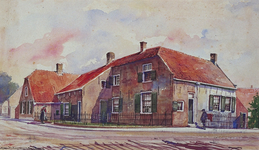 1971-2211 Gezicht op de Ring met de woonhuizen op de hoek van de Heyschedijk.