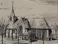 1971-2232 Gezicht op de Oude Kerk (vóór 1867) aan de Charloisse Kerksingel, vanuit het zuidoosten.