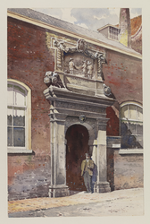 VERHEUL-NR-425 De poortingang van het Prinsenhof aan de Oude Delft te Delft.Gebouwd 1658.