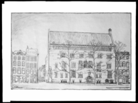 1978-3506 Afbeelding van de ontwerptekening van het toekomstige bankgebouw van R. Mees en Zonen aan het Beursplein.