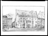 1978-3511 Afbeelding van de ontwerptekening met boogramen van het toekomstige bankgebouw van R. Mees en Zonen aan het ...