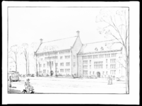 1978-3513 Afbeelding van de ontwerptekening van het toekomstige bankgebouw van R. Mees en Zonen aan het Beursplein.