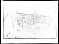 1978-3516 Afbeelding van de ontwerptekening van het toekomstige bankgebouw van R. Mees en Zonen aan het Beursplein. ...