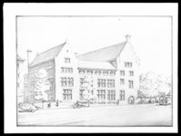 1978-3519 Afbeelding van de ontwerptekening van het toekomstige bankgebouw van R. Mees en Zonen aan het Beursplein. ...