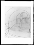 1978-3542 Afbeelding van een ontwerptekening van de toegangstrappen voor het nieuwe bankgebouw voor R. Mees en Zonen.