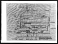 1978-3709 Een plattegrond van de gebouwen en fabrieken van de Van Nellefabriek.