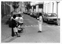 1988-1983 Gezicht in de Korenaardwarsstraat vanuit de Korenaarstraat gezien. Op de achtergrond de Ruilstraat.