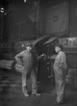1991-3148 Een iInstallatieruimte met 2 werknemers van het G.E.B. aan de Oostzeedijk Beneden.