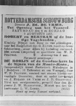 2005-6555 Een advertentie voor de Schouwburg aan de Coolvest/Coolsingel uit de NRC van 8 augustus uit het jaar 1863.