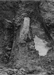 IX-1396-14-00-07-05-1-3 Afbeeldingen van een oude dijkmuur aan de Honingerdijk.Afgebeeld van boven naar beneden:-1-2-3