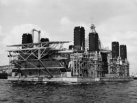 1976-14459 Booreiland Seashell, gebouwd door scheepswerf Gusto te Schiedam, op de Nieuwe Maas.