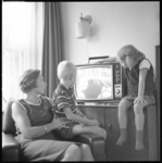 10247 Mevrouw Nederveen uit Rhoon kijkt met haar twee kinderen Mirjam en Jan naar hun 2,5 miljoenste geregistreerde ...