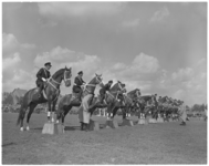 105-2 Demonstratie Bereden Brigade gemeentepolitie Rotterdam met aantal paarden op Valkeniersweide.