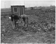 289-1 Mannen bewerken grond in een moestuin bij de Oldegaarde hoek Dorpsweg.