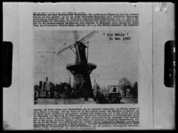 R-1953 Duits propaganda-artikel in een weekblad. Met een foto van molen De Noord aan het Oostplein.