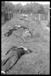 1980-5724 Leden van de Binnenlandse Strijdkrachten liggen te slapen op het dak van een schuilkelder bij de ...