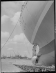 RDM-23011 Het vracht-passagiersschip m.s. Main Lloyd (RDM-305) tijdens de tewaterlating bij de Rotterdamsche Droogdok ...