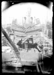 RDM-5011 Het vrachtschip s.s. Victorieux met brand- en ontploffingsschade ter reparatie bij de Rotterdamsche Droogdok ...