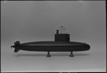 RDM-51513 Schaalmodel van een onderzeeboot van de 'Walrus' klasse. De Rotterdamse Droogdok Maatschappij, RDM, bouwde ...