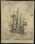 10 Het zeventiende-eeuwse zeilschip de Amsterdam op zee.