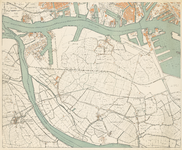 1988-901 Kaart van Rotterdam en omgeving in 4 bladen: blad 3, linksonder: Nieuwe Maas, Vlaardingen (deels), Schiedam ...