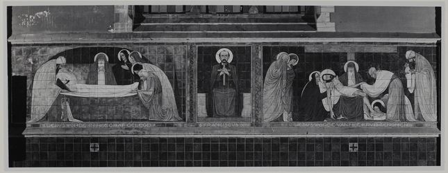 1971-2154 Interieur van de Rooms-Katholieke Kerk van Onze Lieve Vrouwe Rozenkrans aan de Provenierssingel. ...