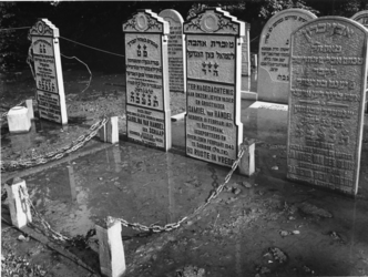 1976-2070 De door een dijkdoorbraak bij de Van Brienenoordbrug overstroomde Israëlitische Begraafplaats aan het Toepad.