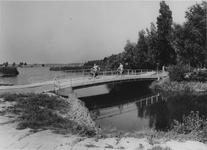 VIII-50-44 Kralingse Plas, met nieuw bruggetje voor fietsers, vanaf de Kralingse Plaslaan.