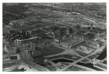 1968-1471 Luchtopname van omgeving van de Coolsingel met daarvoor werkzaamheden voor de bouw van de Rotterdamsche bank, ...