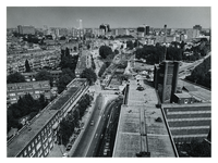 1977-2072 Overzicht vanaf het Unilevergebouw van de bouw van de metrotunnel van het tracé ...